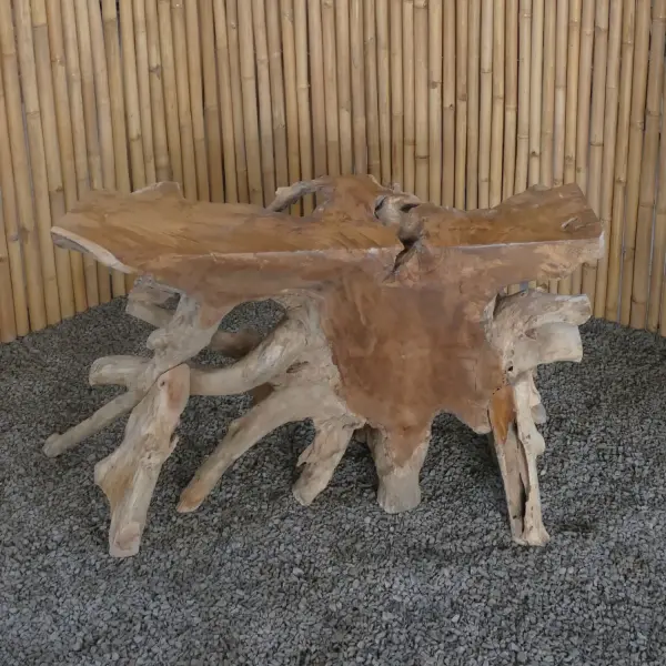 Product image 5 of the product “Console, made from unique teak root- Approx. 120cm Length and 80cm Height. The shape may vary. ”